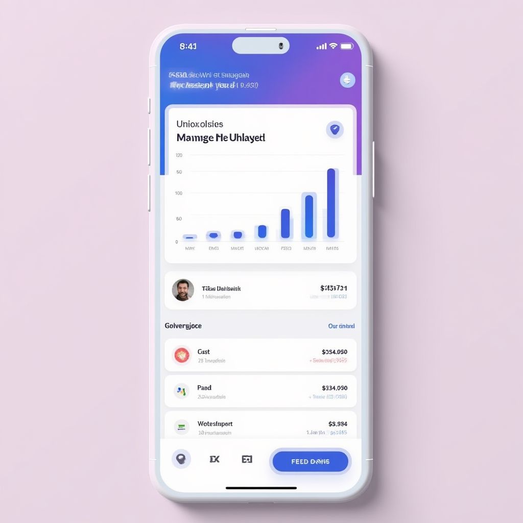 Interface mobile application budget